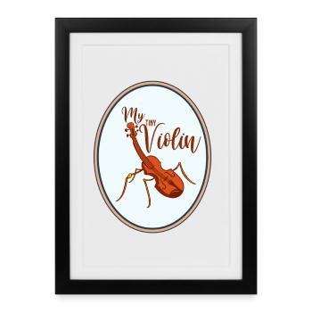 My Little Violin Ant - Violin Violin Violin - Framed poster (27 × 37 cm) - black - Front