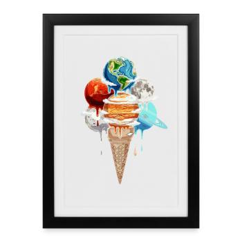 Planet Cream Cosmic One Ball - Framed poster (27 × 37 cm) - black - Front