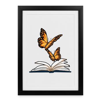 Butterfly Book - Framed poster (27 × 37 cm) - black - Front