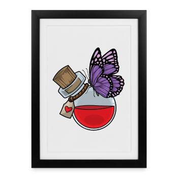 Butterfly Potion - Framed poster (27 × 37 cm) - black - Front