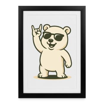 Rocker arctique - Affiche encadrée (27 × 37 cm) - noir - Devant