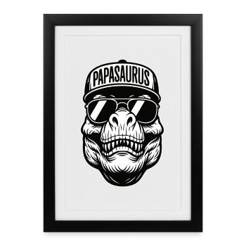 Papasaurus Skull - Gerahmtes Poster (27 × 37 cm) - Schwarz - Vorne