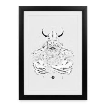 Norse Mythology Viking Warrior Valhalla - Framed poster (27 × 37 cm) - black - Front