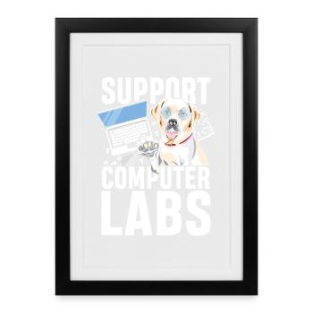 Support computer labs - Gerahmtes Poster (27 × 37 cm) - Schwarz - Vorne