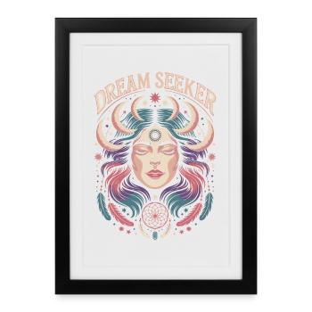 Triple Moon Dream Seeker Visionary Art - Framed poster (27 × 37 cm) - black - Front