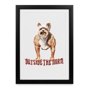 Out of the norm - Funny dog - Framed poster (27 × 37 cm) - black - Front