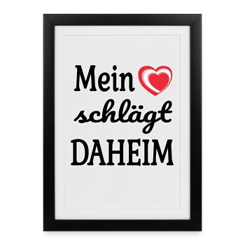 Mein Herz schlägt daheim – In Rot-Weiß-Rot - Gerahmtes Poster (27 × 37 cm) - Schwarz - Vorne