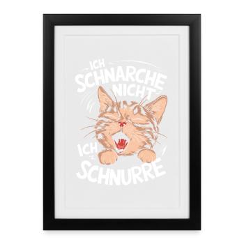Je ne ronfle pas, je ronronne - Drôles de chats - Affiche encadrée (27 × 37 cm) - noir - Devant
