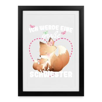 J’annonce la progéniture : je vais être une grande sœur en 2027 - Affiche encadrée (27 × 37 cm) - noir - Devant
