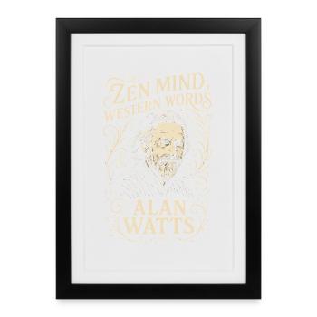 Zen Mots Occidentaux Art - Affiche encadrée (27 × 37 cm) - noir - Devant