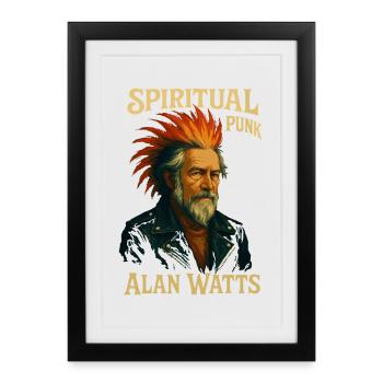 Chemise Spiritual Punk Alan Watts - Affiche encadrée (27 × 37 cm) - noir - Devant