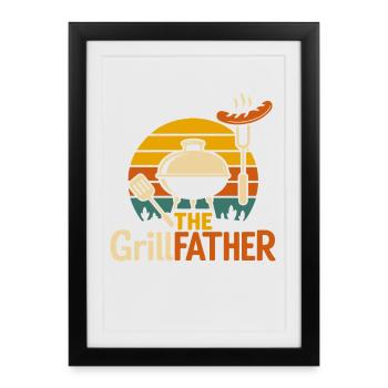 Griller avec style - The GrillFather BBQ Kitchen - Affiche encadrée (27 × 37 cm) - noir - Devant