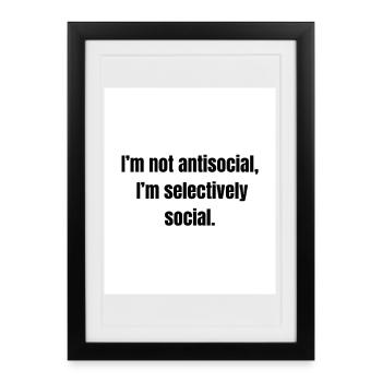 Selectively Social – Introvert Definition - Framed poster (27 × 37 cm) - black - Front