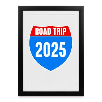 Road trip 2025 Vacances d’été - Affiche encadrée (27 × 37 cm) - noir - Devant
