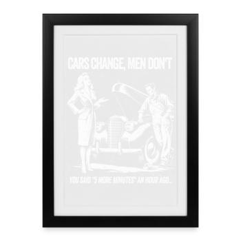 T-shirt romantique de voiture vintage - Affiche encadrée (27 × 37 cm) - noir - Devant