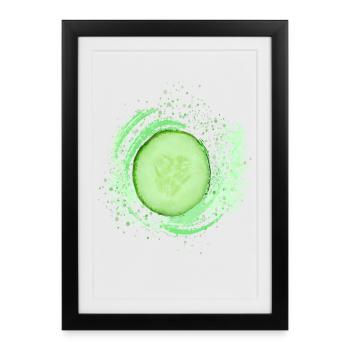 Éclaboussures de concombre – L’art moderne rencontre le design alimentaire - Affiche encadrée (27 × 37 cm) - noir - Devant