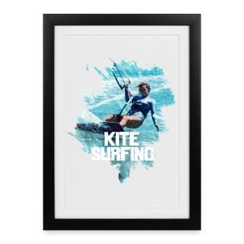 Glisse océanique - Affiche encadrée (27 × 37 cm) - noir - Devant