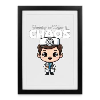 COURIR SUR LE CAFÉ ET LE CHAOS - DOCTOR GIFT - Affiche encadrée (27 × 37 cm) - noir - Devant