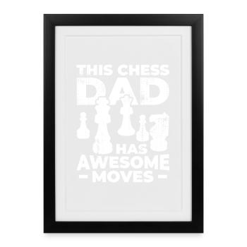 Père d’échecs - Affiche encadrée (27 × 37 cm) - noir - Devant