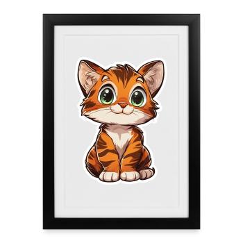 Süsser Tiger – Lustige Geschenkidee für Kinder - Gerahmtes Poster (27 × 37 cm) - Schwarz - Vorne