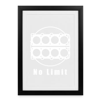 No Limit – 8 cylinder power - Framed poster (27 × 37 cm) - black - Front