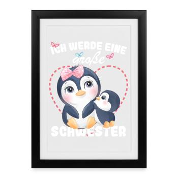 J’annonce la progéniture : je vais être une grande sœur en 2027 - Affiche encadrée (27 × 37 cm) - noir - Devant
