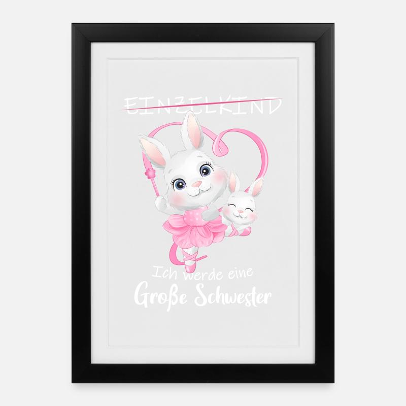 Nachwuchs Verkünden Ich Werde Große Schwester 2027 - Gerahmtes Poster (27 × 37 cm) - Schwarz