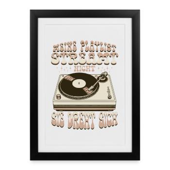 T-shirt pour platine vinyle Schallplatten - Affiche encadrée (27 × 37 cm) - noir - Devant