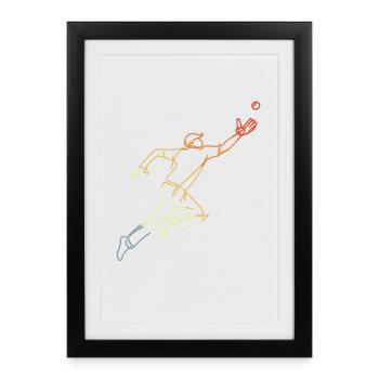 Cricketer Sketch Vintage Look - Framed poster (27 × 37 cm) - black - Front