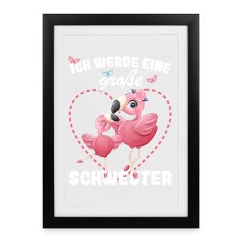 J’annonce la progéniture : je vais être une grande sœur en 2027 - Affiche encadrée (27 × 37 cm) - noir - Devant