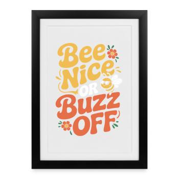 Abeille Apiculteur Abeille Nice Ou Buzz Off Apiculteur - Affiche encadrée (27 × 37 cm) - noir - Devant