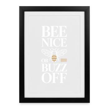 Abeille Apiculteur Abeille Nice Ou Buzz Off Apiculteur - Affiche encadrée (27 × 37 cm) - noir - Devant
