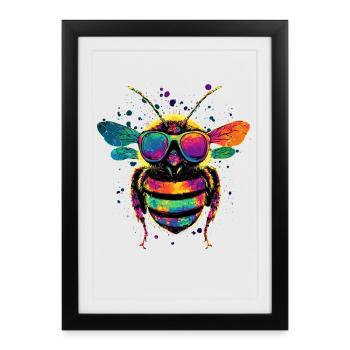 bees beekeeper honey beekeeper bees cute bee - Framed poster (27 × 37 cm) - black - Front