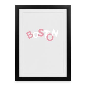 Tablier de cuisine Boston - Affiche encadrée (27 × 37 cm) - noir - Devant