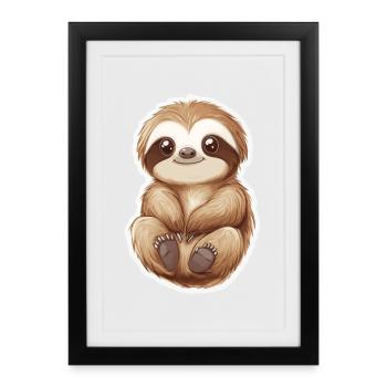 Sloth - Framed poster (27 × 37 cm) - black - Front