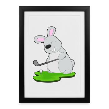 Rabbit Golf Golf Clubs - Affiche encadrée (27 × 37 cm) - noir - Devant