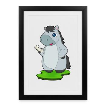 Cheval Pièces d’échecs Knight Chess - Affiche encadrée (27 × 37 cm) - noir - Devant