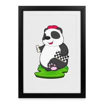 Panda Chess Piece Chess Chessboard - Framed poster (27 × 37 cm) - black - Front