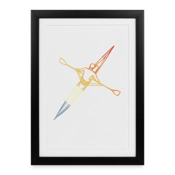 Rudder Sketch Vintage Look - Framed poster (27 × 37 cm) - black - Front