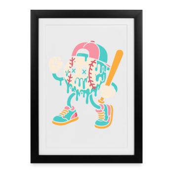 Sweet Treat Tee - Chemise de baseball mignonne pour filles - Affiche encadrée (27 × 37 cm) - noir - Devant