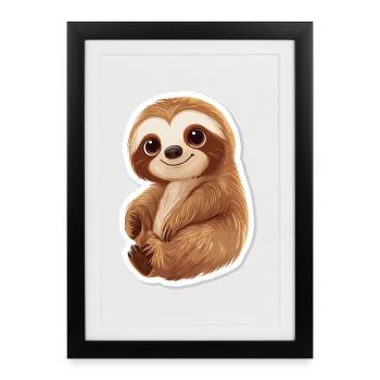 Sloth - Framed poster (27 × 37 cm) - black - Front