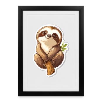 Sloth - Framed poster (27 × 37 cm) - black - Front