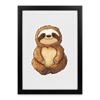 Sloth - Framed poster (27 × 37 cm) - black - Front