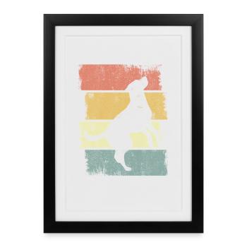 Dessin de chien - Affiche encadrée (27 × 37 cm) - noir - Devant