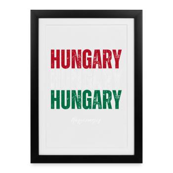 Hungarian pride, I love Hungary - Framed poster (27 × 37 cm) - black - Front