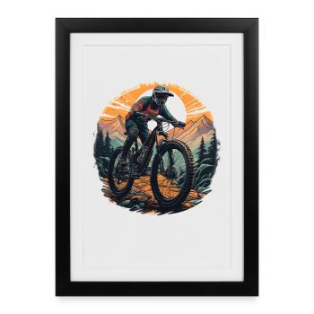Mountain biking - Framed poster (27 × 37 cm) - black - Front