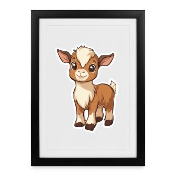Chèvre - Affiche encadrée (27 × 37 cm) - noir - Devant