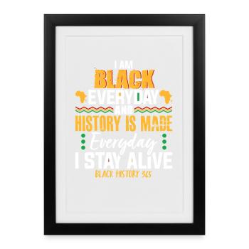 L’histoire des Noirs au quotidien Design inspirant - Affiche encadrée (27 × 37 cm) - noir - Devant