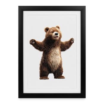 Brown Bear, Grizzly Bear, Bear Brothers, Forest, Wild Bears - Framed poster (27 × 37 cm) - black - Front