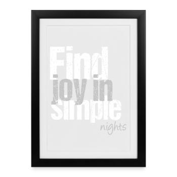 Finding joy in quiet nights - Framed poster (27 × 37 cm) - black - Front